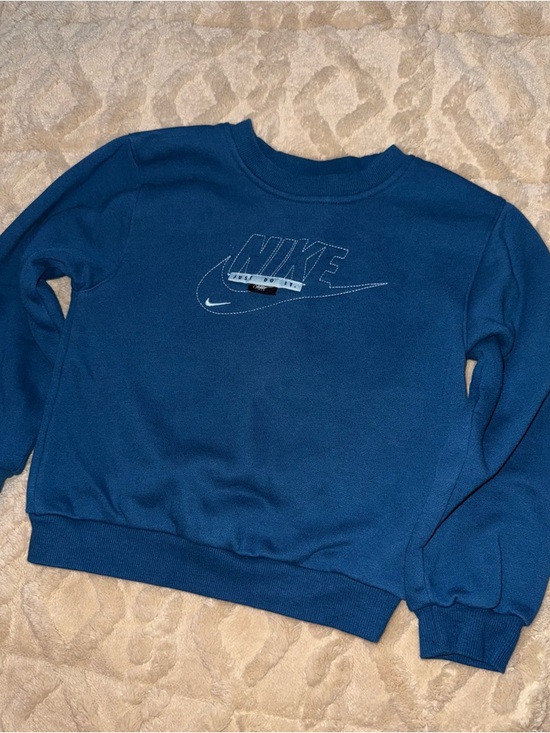 Nike Other - Nike Blue Crewneck with White Stitching and Swoosh Patch